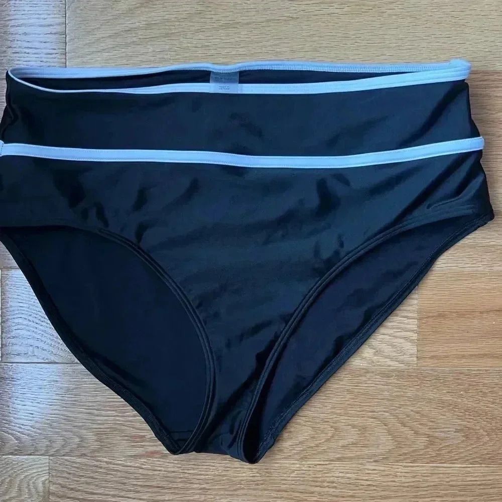 Black and White Large high waisted bikini bottoms form Old Navy